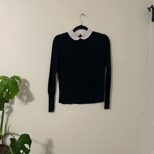 Brooks Brothers Navy Sweater with White Collar
